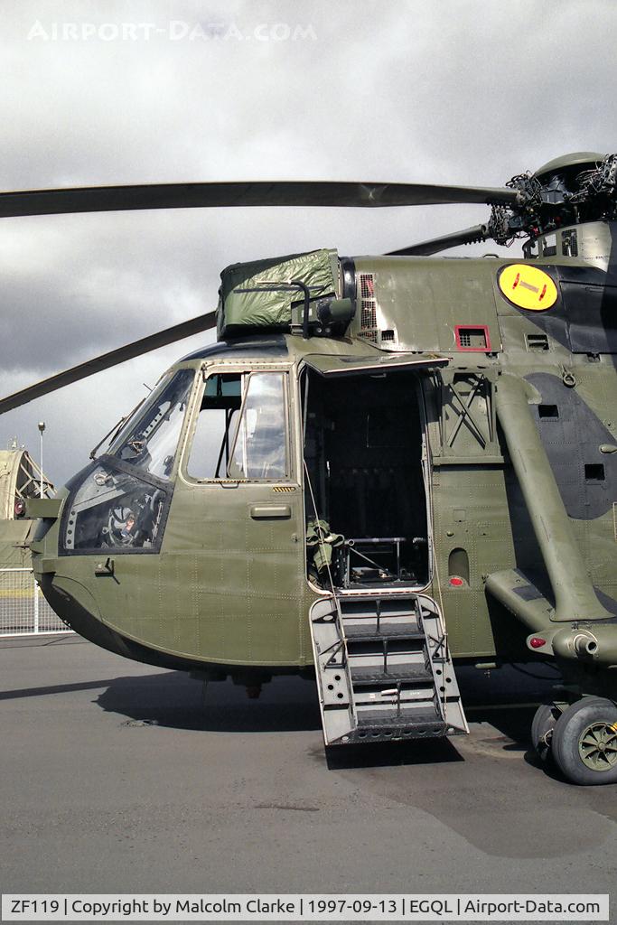 ZF119, 1986 Westland Sea King HC.4 C/N WA966, Westland Sea King HC4. From RN AMG, Yeovilton and seen at RAF Leuchar's Battle of Britain Airshow in 1997.