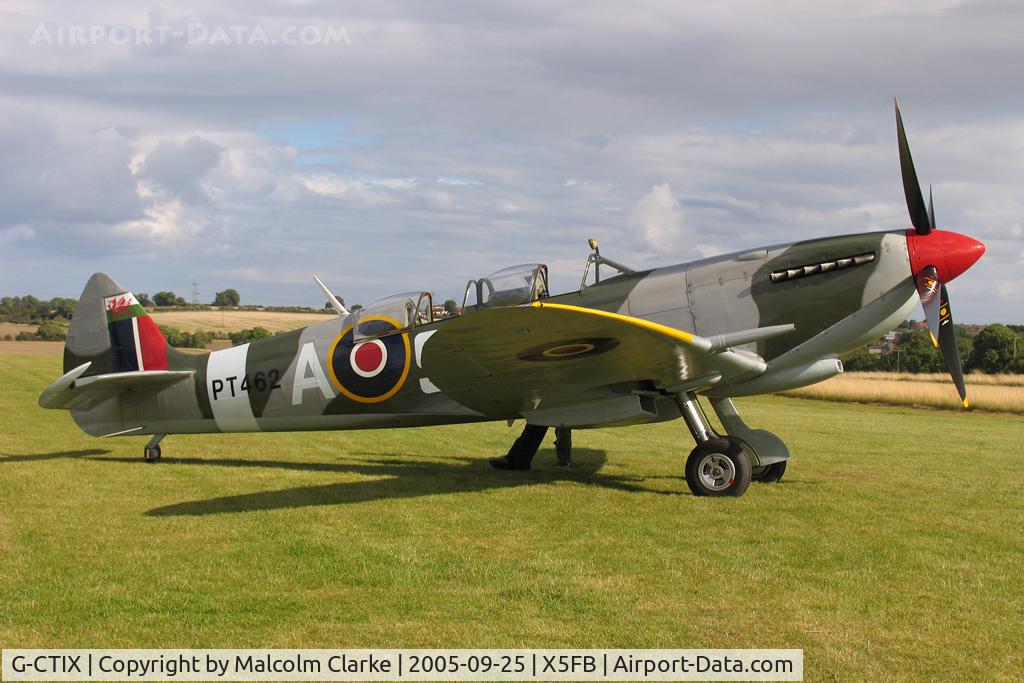 G-CTIX, 1944 Supermarine 509 Spitfire TR.IX (HF.IXe) C/N Not found G-CTIX, Supermarine 509 Spitfire T9 at Fishburn Airfield's VE Day celebrations in 2005. 