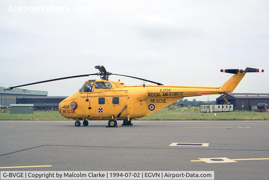 G-BVGE, 1955 Westland Whirlwind HAR.10 C/N WA100, Westland WS-55-3 Whirlwind HAR10. As XJ729 of the Royal Air Force at RAF Brize Norton's Photocall 94.