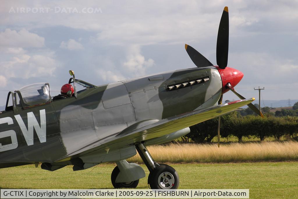 G-CTIX, 1944 Supermarine 509 Spitfire TR.IX (HF.IXe) C/N Not found G-CTIX, Supermarine 509 Spitfire T9 at Fishburn Airfield's VE Day celebrations in 2005.