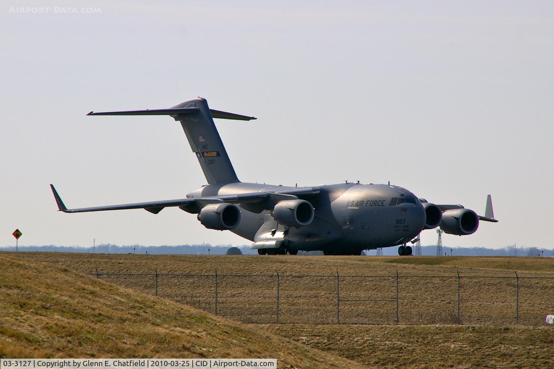 03-3127, 2003 Boeing C-17A Globemaster III C/N P-127, Presidential support aircraft parked on taxiway D