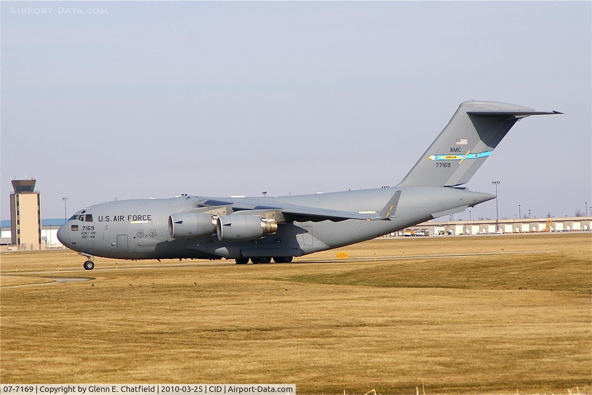 07-7169, 2007 Boeing C-17A Globemaster III C/N F-179/P-169, Presidential support aircraft parked on taxiway C