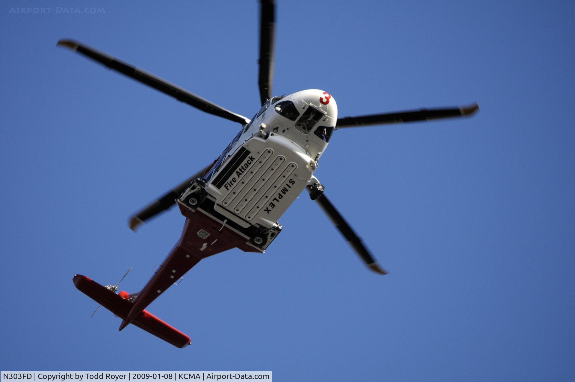 N303FD, 2008 AgustaWestland AW-139 C/N 41012, From the backyard
