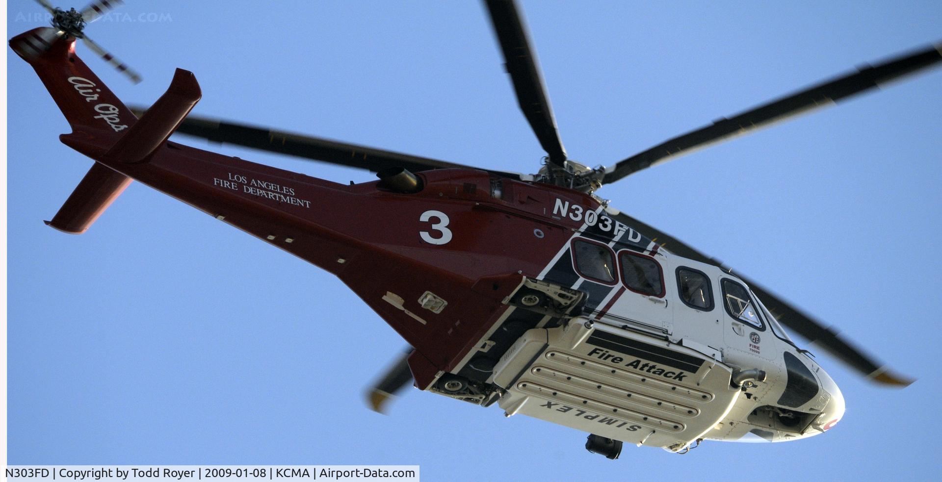 N303FD, 2008 AgustaWestland AW-139 C/N 41012, From the backyard