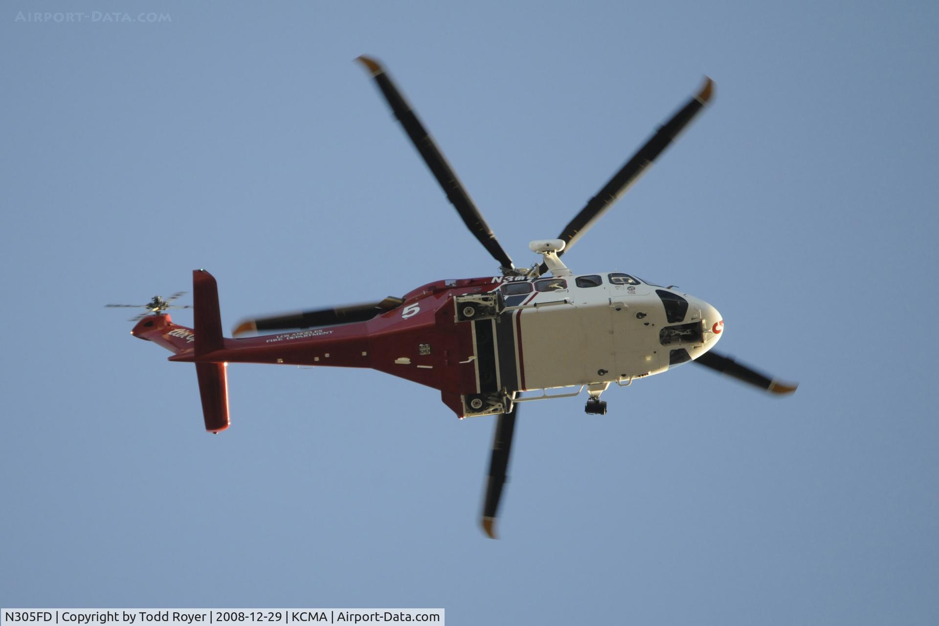 N305FD, 2008 AgustaWestland AW-139 C/N 41009, From the backyard
