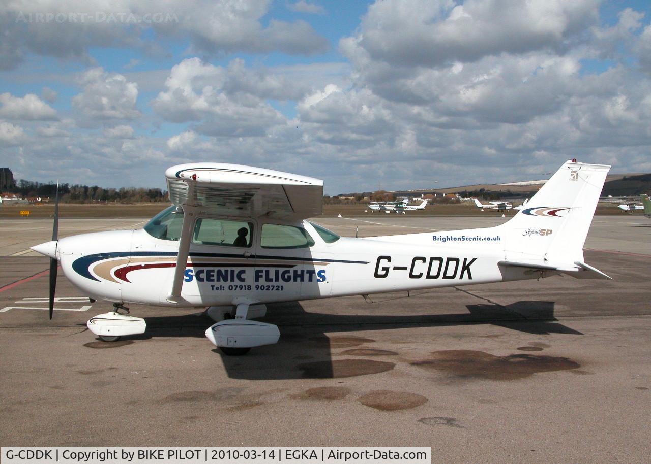 G-CDDK, 1974 Cessna 172M Skyhawk C/N 172-65258, WAITING FOR THE NEXT FLIGHT ON THE MAIN APRON SHOREHAM