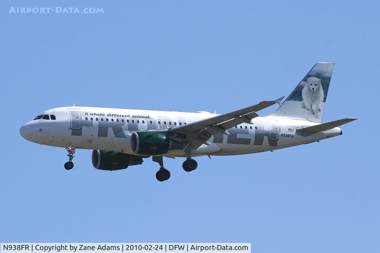N938FR, 2005 Airbus A319-111 C/N 2406, Frontier Airlines at DFW