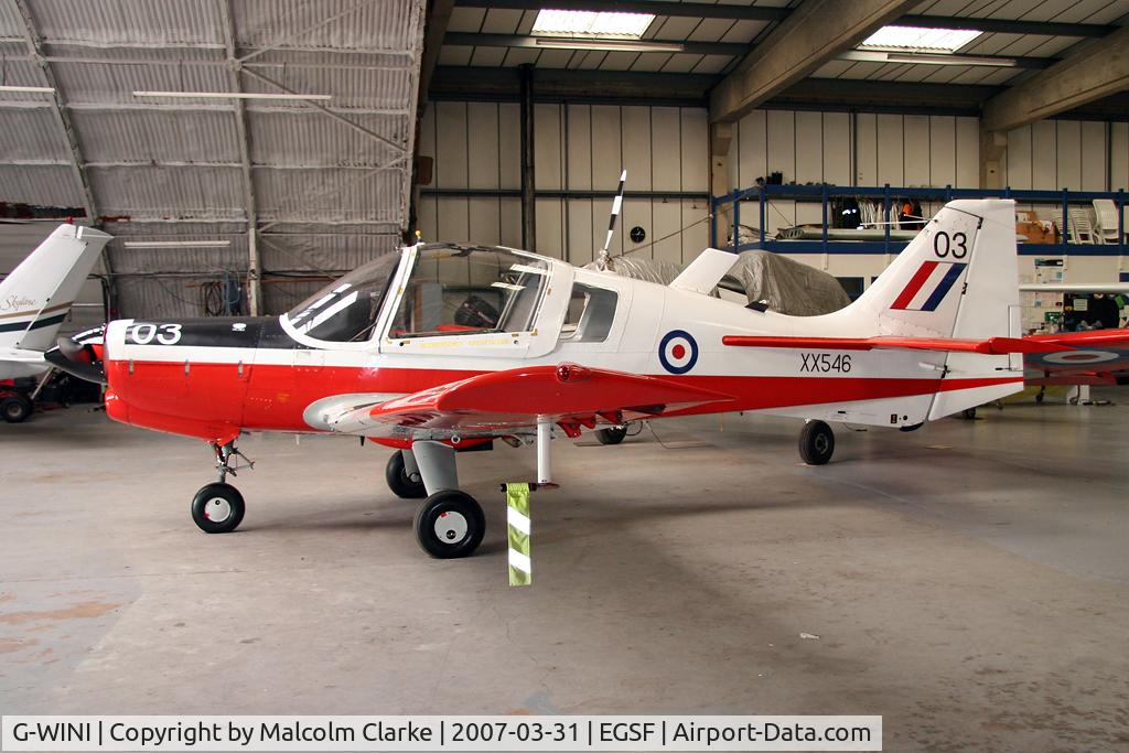 G-WINI, 1973 Scottish Aviation Bulldog T.1 C/N BH120/238, Scottish Aviation Bulldog T1 at Peterborough Conington in 2007