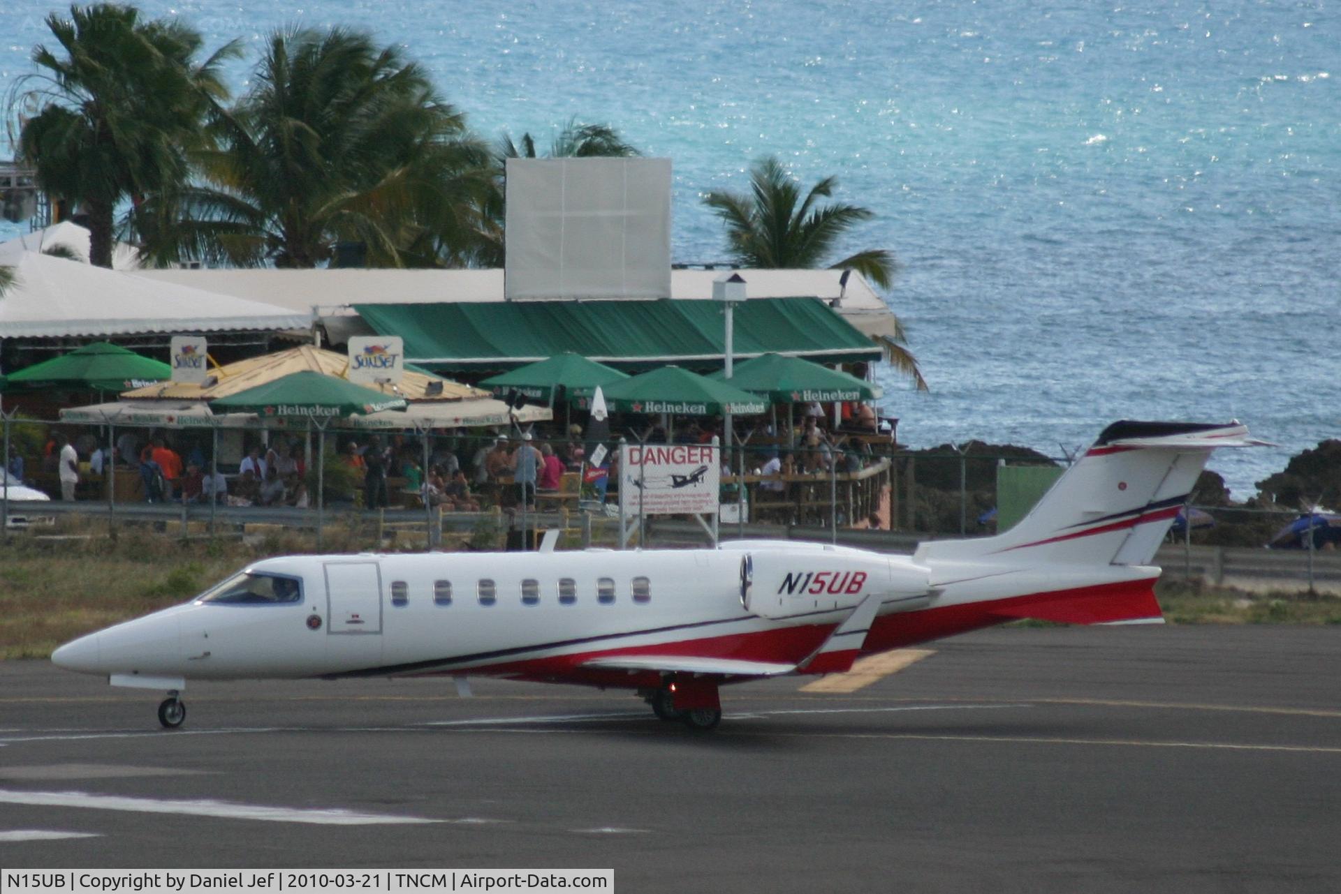 N15UB, 2007 Learjet 45 C/N 2072, N15UB at the lines for take off at TNCM