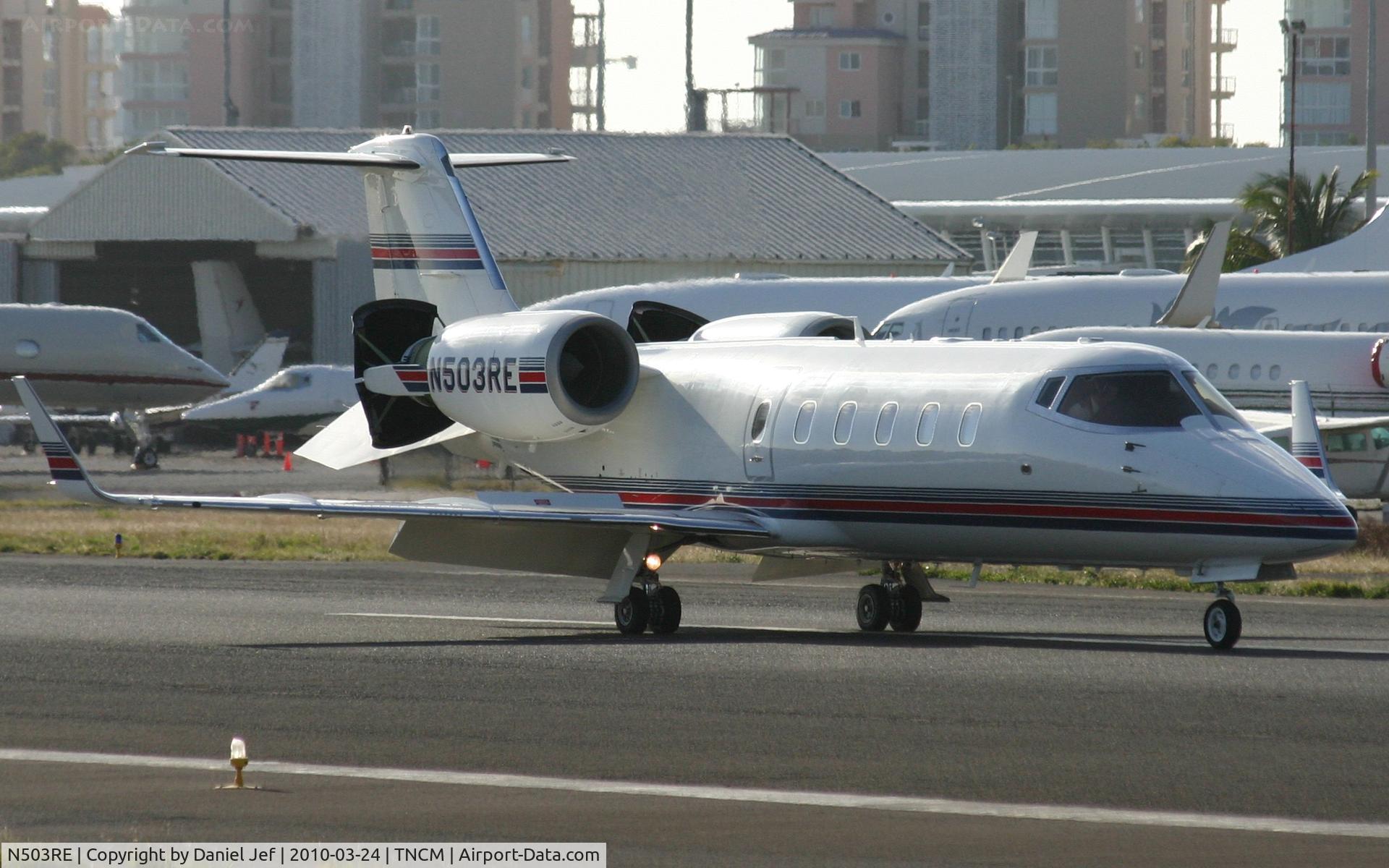 N503RE, 2001 Learjet 60 C/N 227, N503RE just landed at TNCM and making use of there stopping power