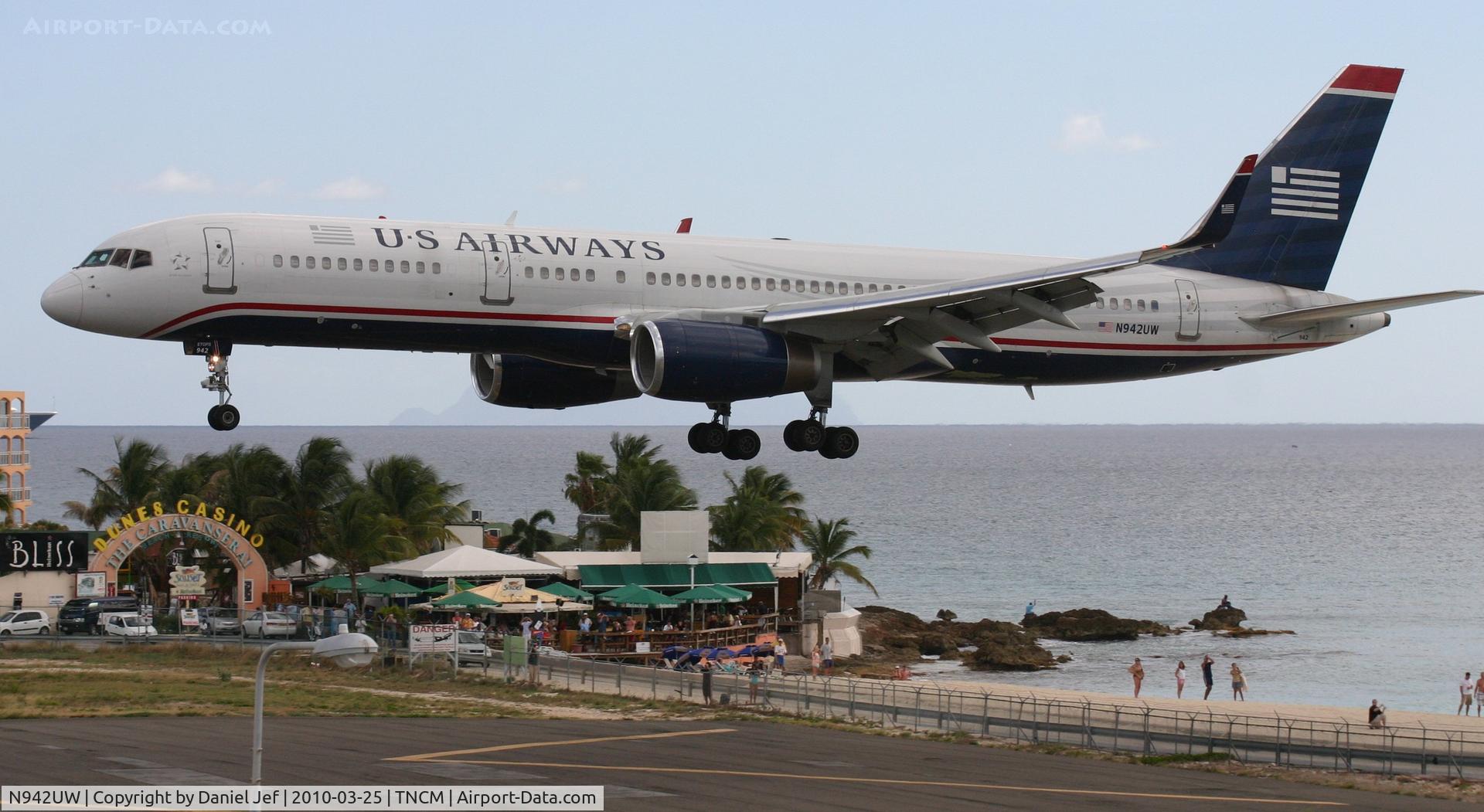 N942UW, 1995 Boeing 757-2B7 C/N 27807, US Airways N942UW landing at TNCM