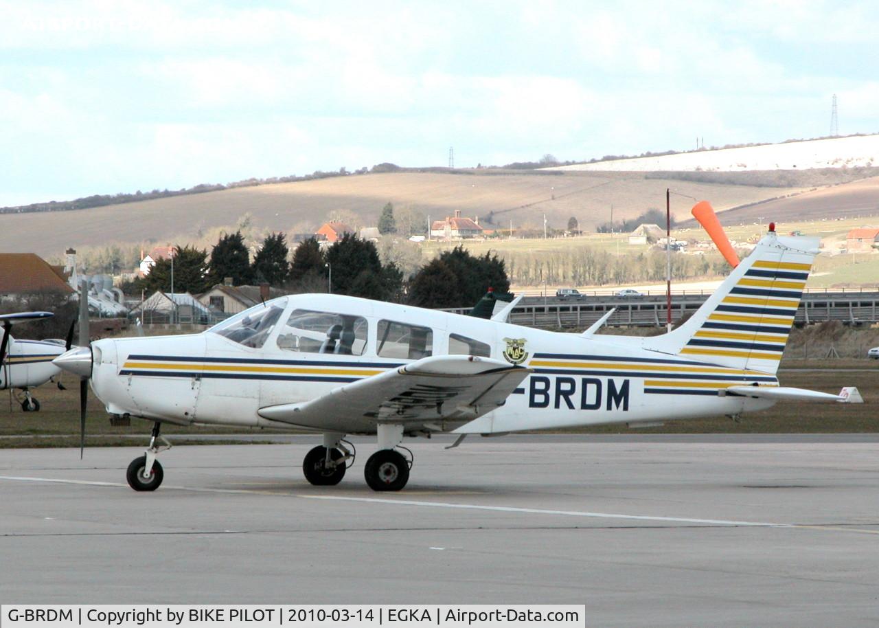 G-BRDM, 1977 Piper PA-28-161 Cherokee Warrior II C/N 28-7716004, WARRIOR II FROM THE WEST LONDON AERO CLUB AT WHITE WALTHAM. SHOREHAM