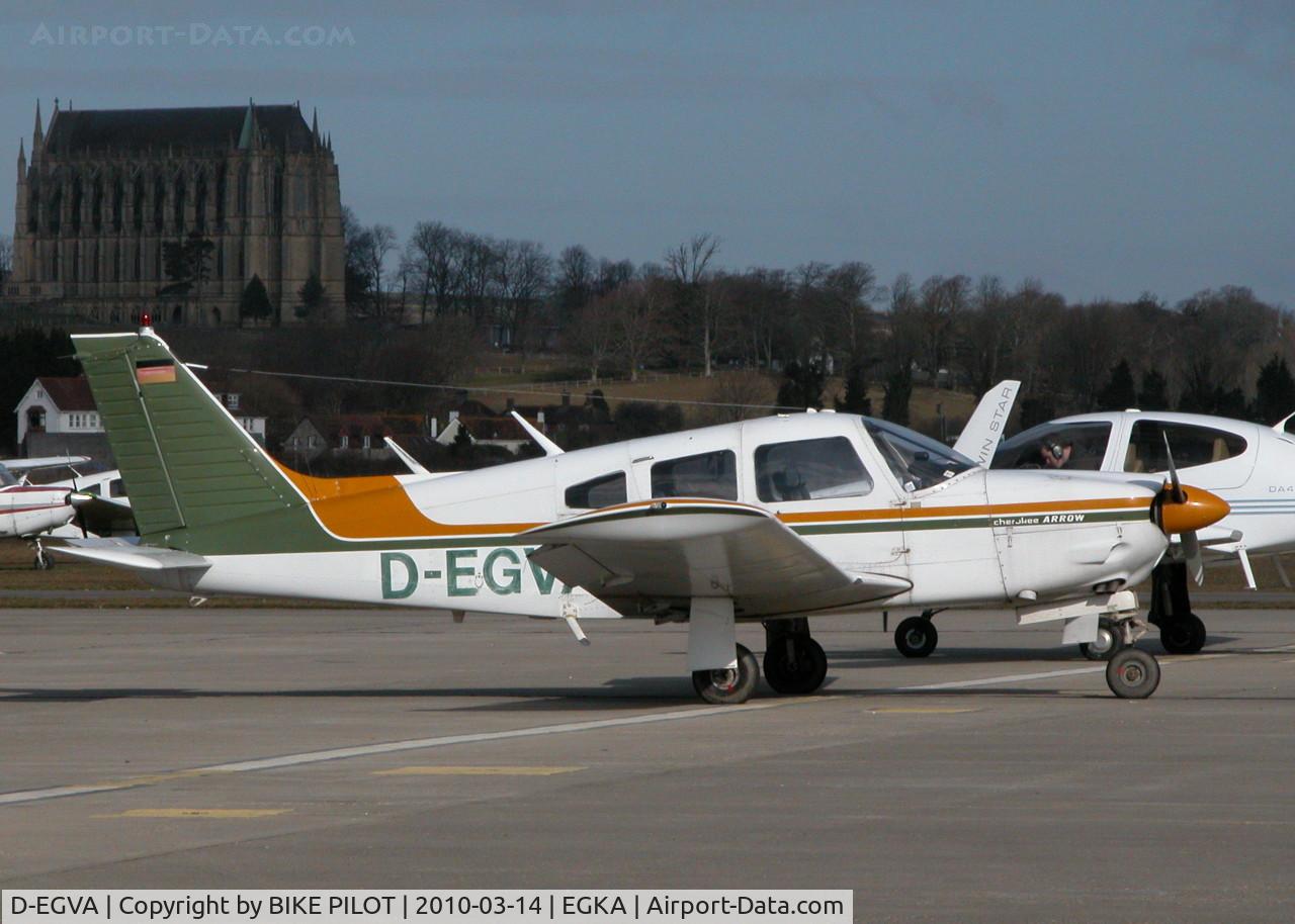D-EGVA, 1976 Piper PA-28R-200 Cherokee Arrow II C/N 28R-7635229, ARROW II FROM WELLESBOURNE MOUNTFORD. SHOREHAM