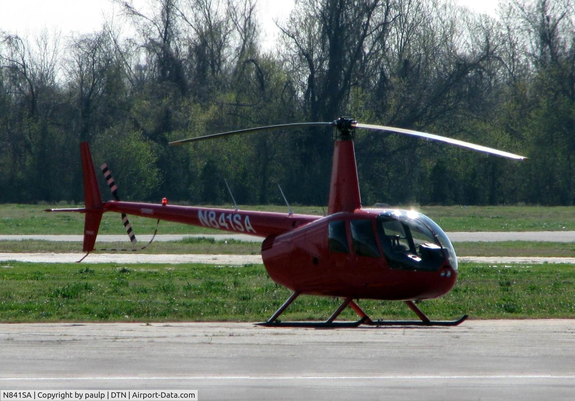 N841SA, 2008 Robinson R44 II C/N 12302, Parked at Downtown Shreveport.