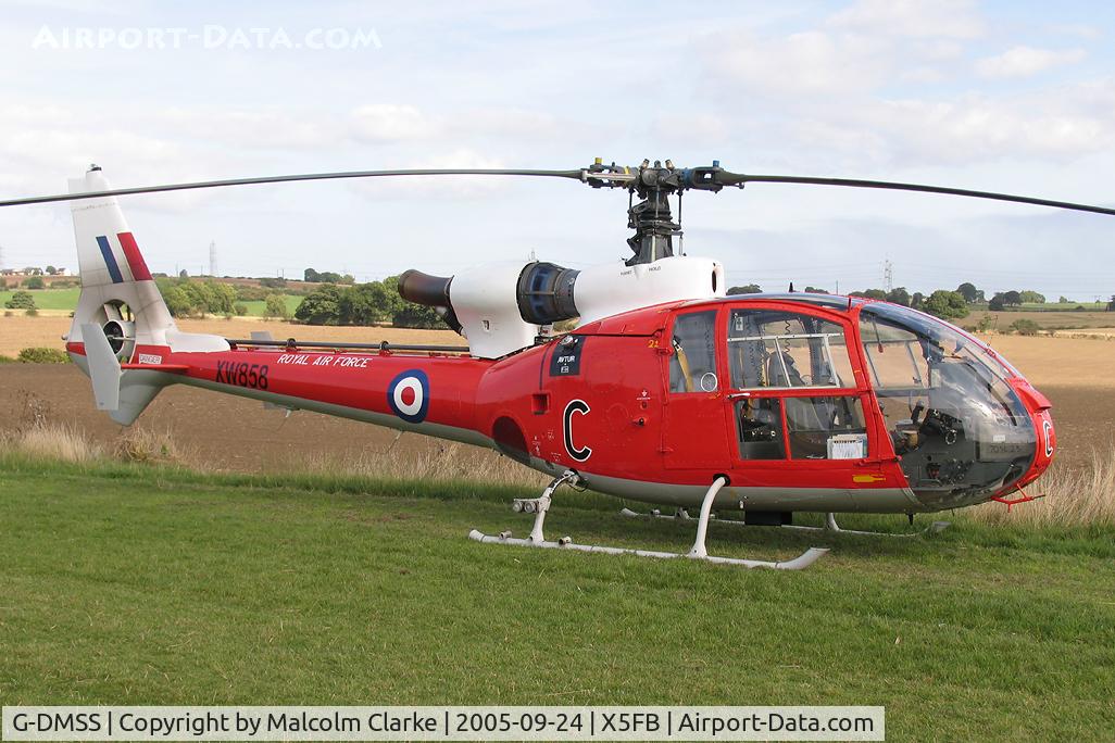 G-DMSS, 1973 Westland SA-341D Gazelle HT3 C/N WA1089, Westland SA-341D Gazelle HT3 at Fishburn Airfield, UK in 2005.