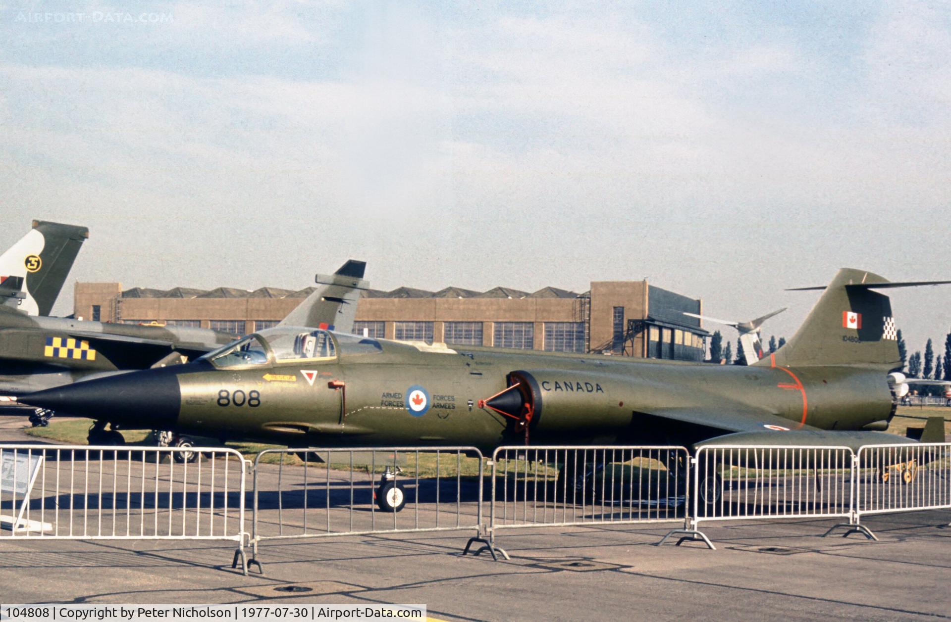104808, 1962 Canadair CF-104 Starfighter C/N 683A-1108, CF-104 Starfighter of 441 Squadron Canadian Armed Forces at the 1977 Royal Review at RAF Finningley.