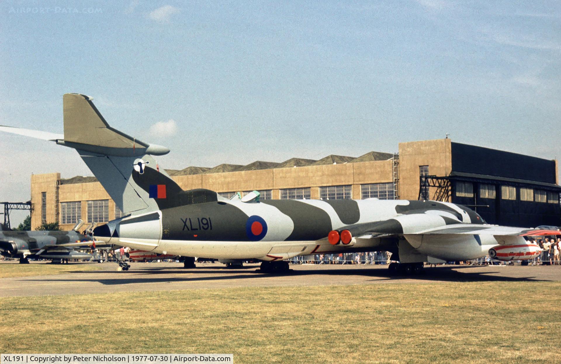 XL191, 1962 Handley Page Victor K.2 C/N HP80/72, Victor K.2 of 55 Squadron on display at the 1977 Royal Review at RAF Finningley.