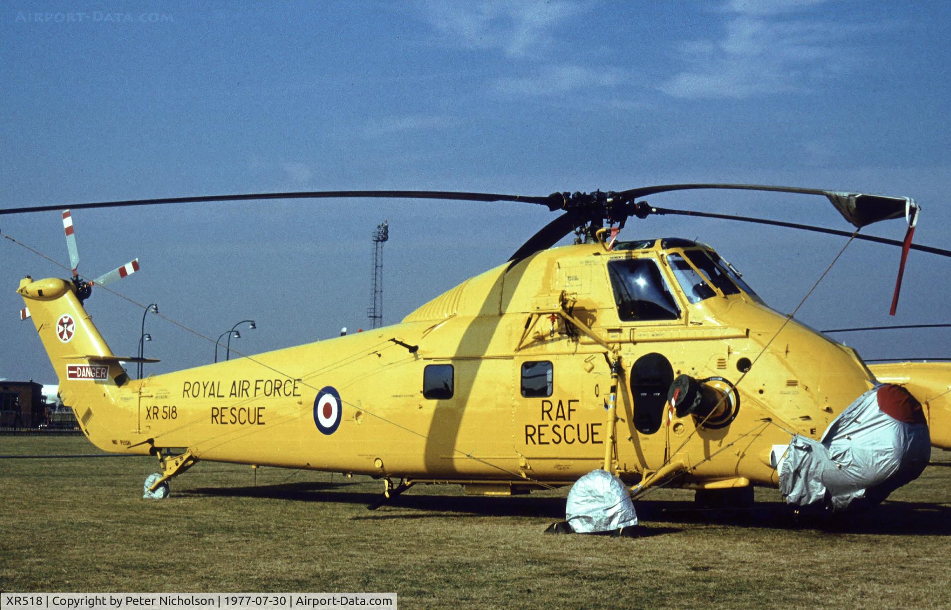 XR518, 1964 Westland Wessex HC.2 C/N WA140, Wessex HAR.2 of 22 Squadron on display at the 1977 Royal Review at RAF Finningley.