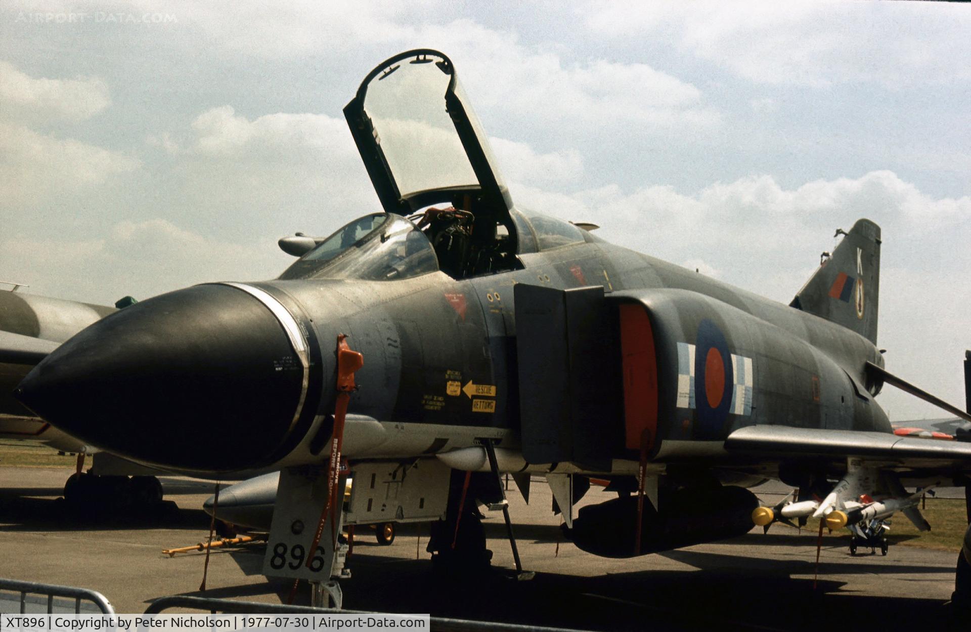 XT896, 1968 McDonnell Douglas Phantom FGR2 C/N 2456, Phantom FGR.2 of 19 Squadron on display at the 1977 Royal Review at RAF Finningley.