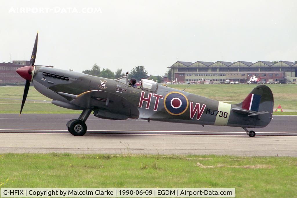 G-HFIX, 1943 Supermarine 361 Spitfire HF.IXe C/N CBAF.7243, Supermarine 361 Spitfire LF9E at the Battle of Britain Airshow, A&AEE, Boscombe Down in 1990.