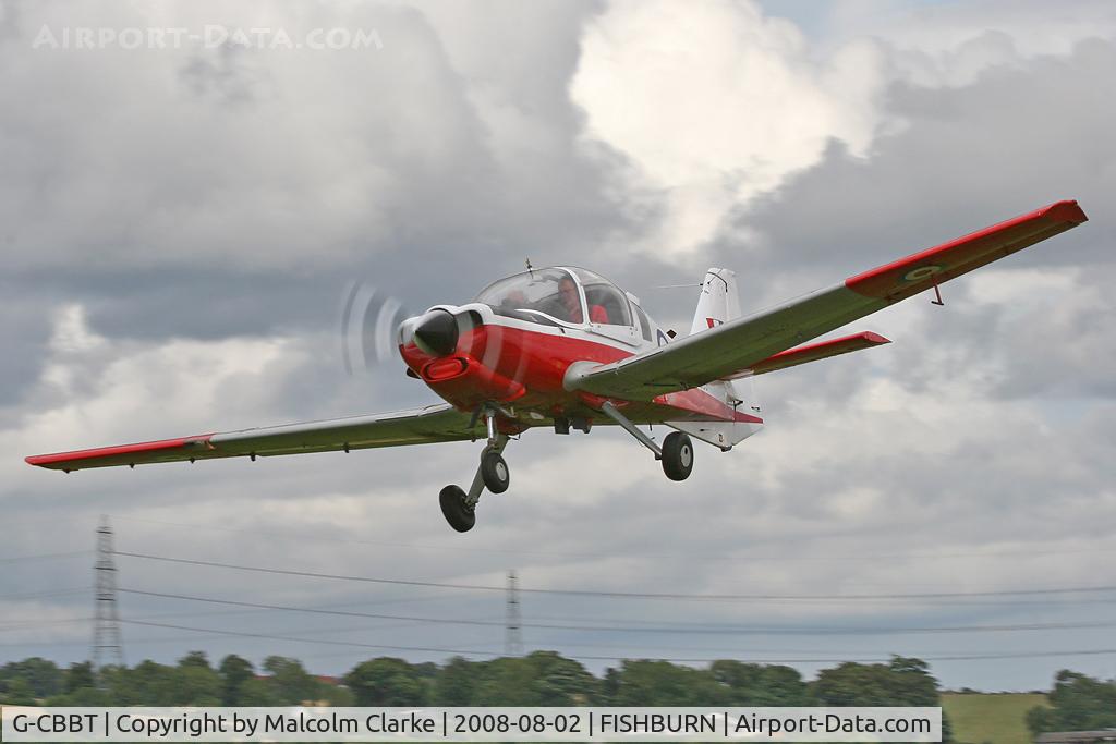 G-CBBT, 1975 Scottish Aviation Bulldog T.1 C/N BH120/344, Scottish Aviation Bulldog T1 at Fishburn Airfield in 2008. Ex RAF XX528 having served with Oxford UAS (University Air Squadron) at RAF Benson.