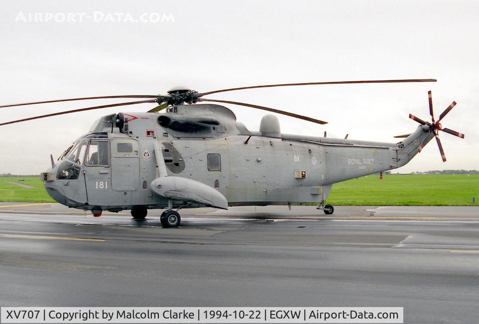 XV707, 1971 Westland Sea King AEW.2A C/N WA678, Westland Sea King AEW2A. From RN No 849 Sqn based at Culdrose at RAF Waddington's Photocall 94.