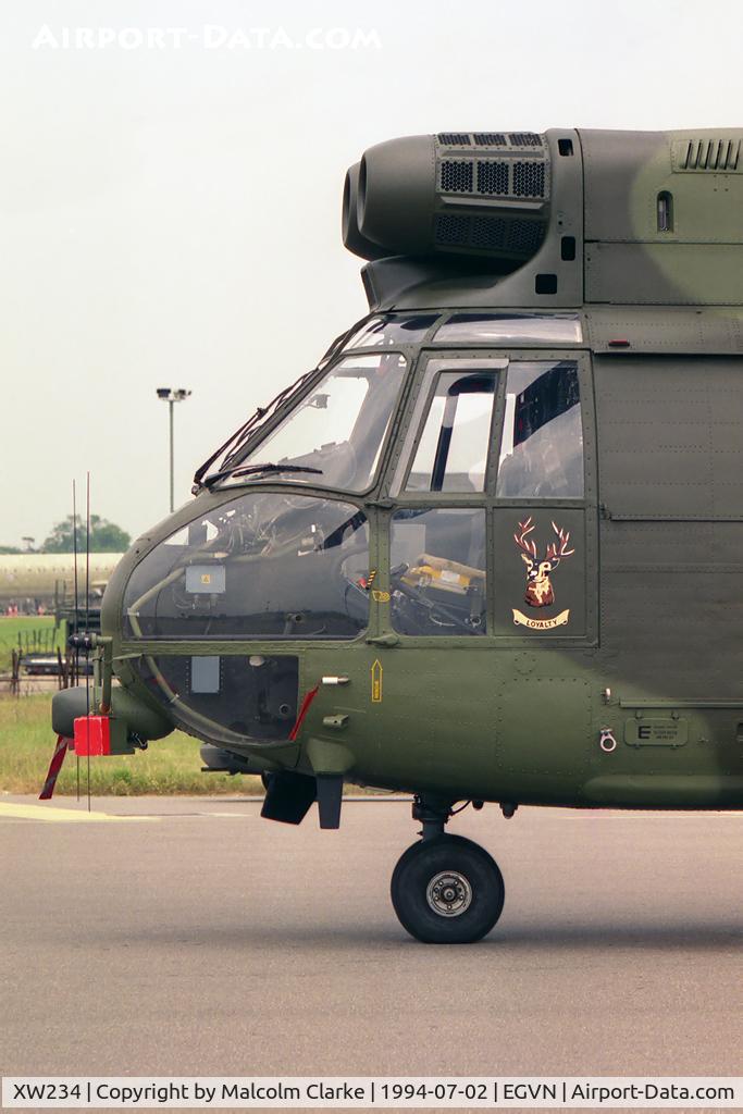XW234, 1972 Westland Puma HC.1 C/N 1209, Westland SA-330E Puma HC1 at Brize Norton in 1994.