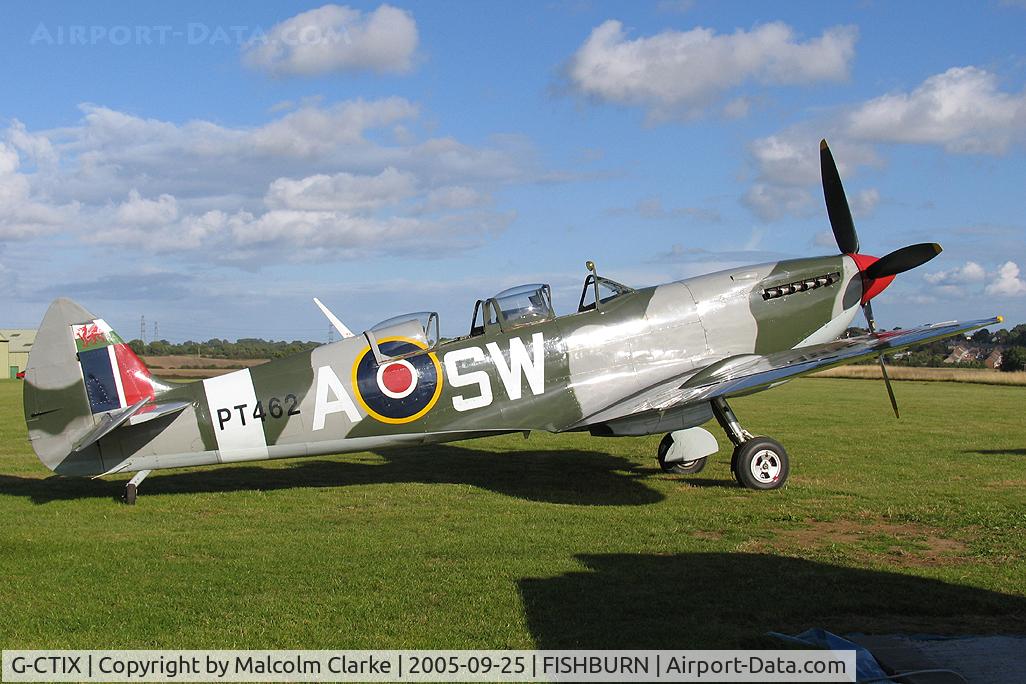 G-CTIX, 1944 Supermarine 509 Spitfire TR.IX (HF.IXe) C/N Not found G-CTIX, Supermarine 509 Spitfire T9 at Fishburn Airfield's VE Day celebrations in 2005.