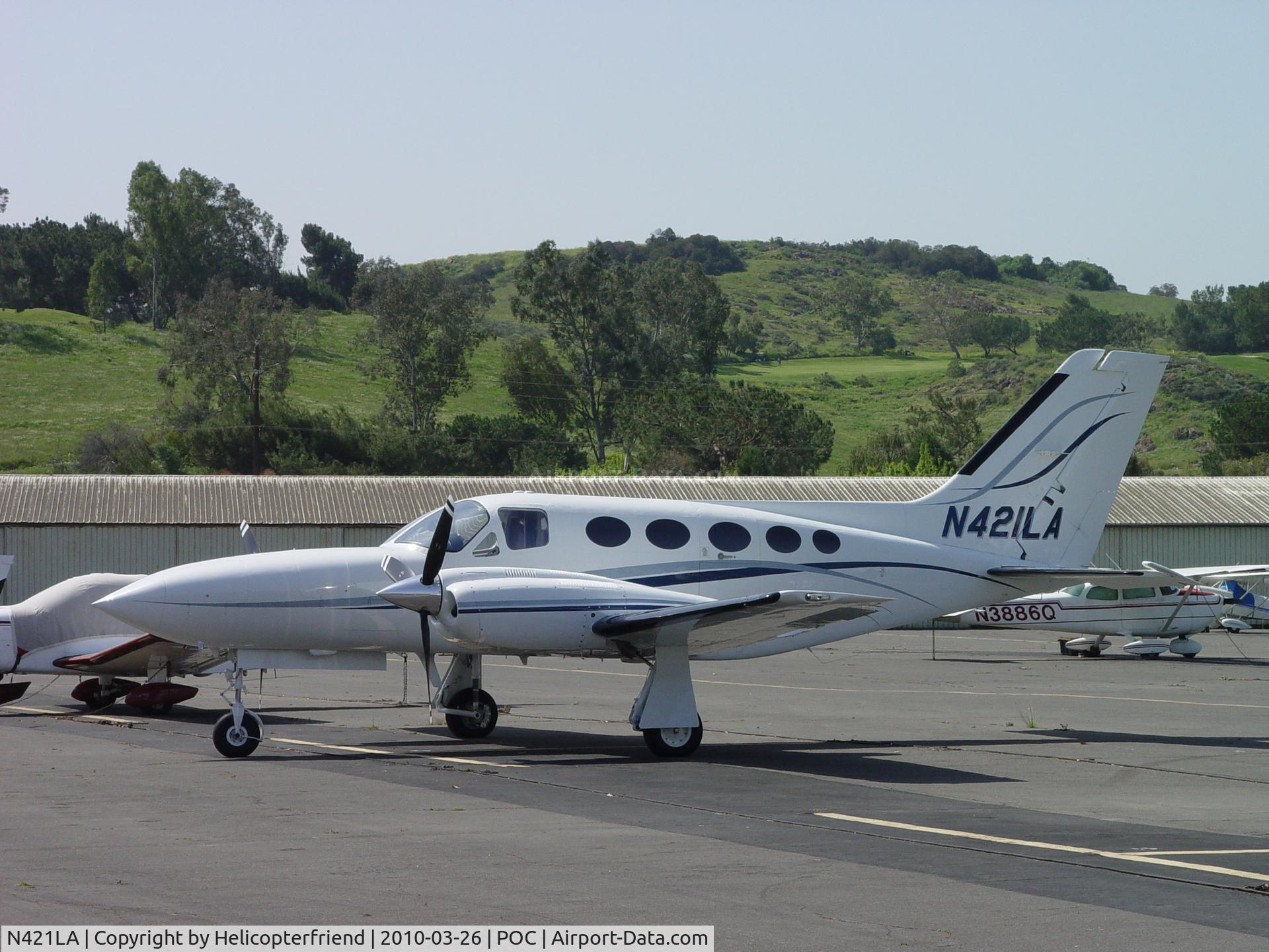 N421LA, Cessna 421C Golden Eagle C/N 421C1219, Parked outside while working in the hanger
