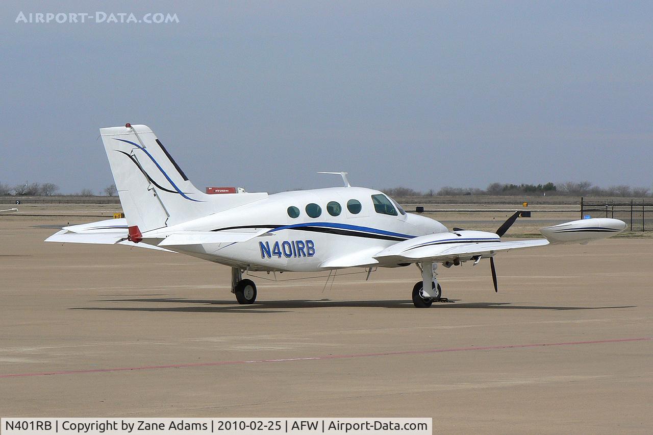 N401RB, Cessna 401 C/N 401-0268, At Fort Worth Alliance Airport