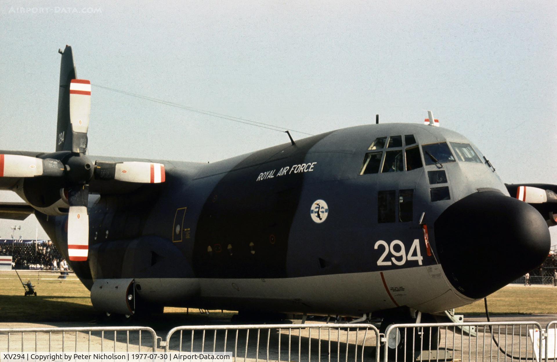 XV294, 1966 Lockheed C-130K Hercules C.1 C/N 382-4259, Hercules C.1 of 47 Squadron on display at the 1977 Royal Review at RAF Finningley.