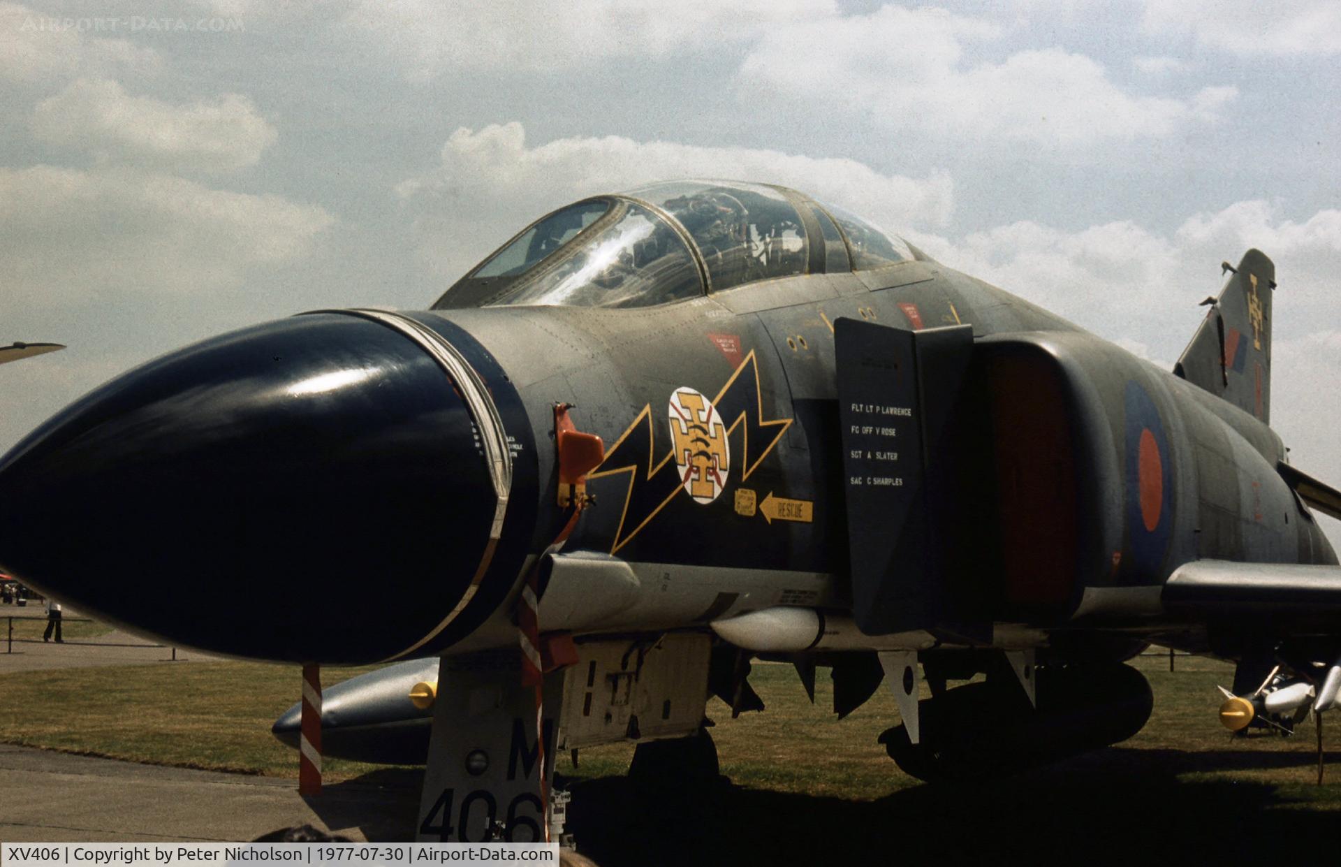 XV406, 1968 McDonnell Douglas Phantom FGR2 C/N 2928-0038, Another view of the 111 Squadron Phantom FGR.2 on display at the 1977 Royal Review at RAF Finningley.