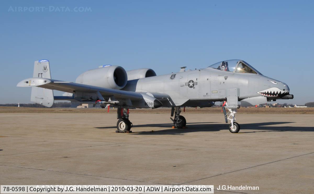 78-0598, 1978 Fairchild Republic A-10A Thunderbolt II C/N A10-0218, Flying Tiger at NAF Washington