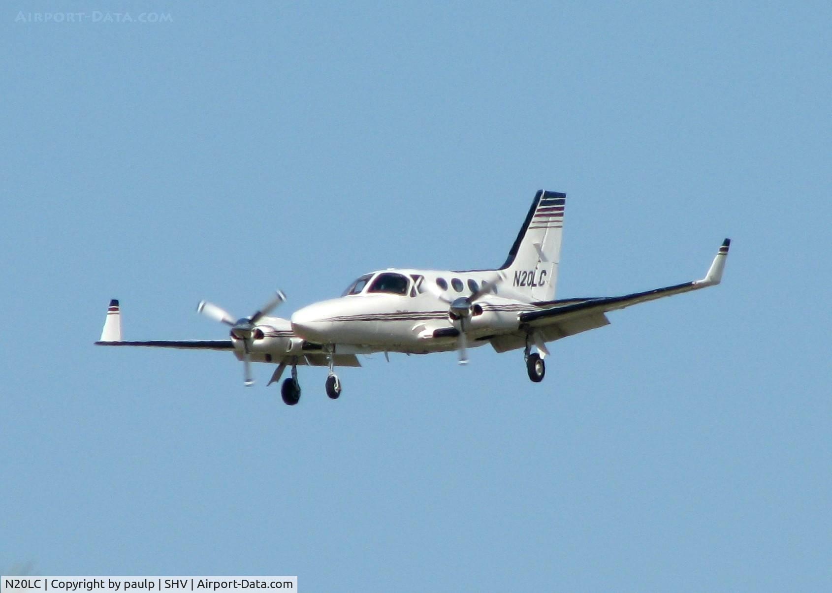N20LC, Cessna 421C Golden Eagle C/N 421C0636, Landing at Shreveport Regional.