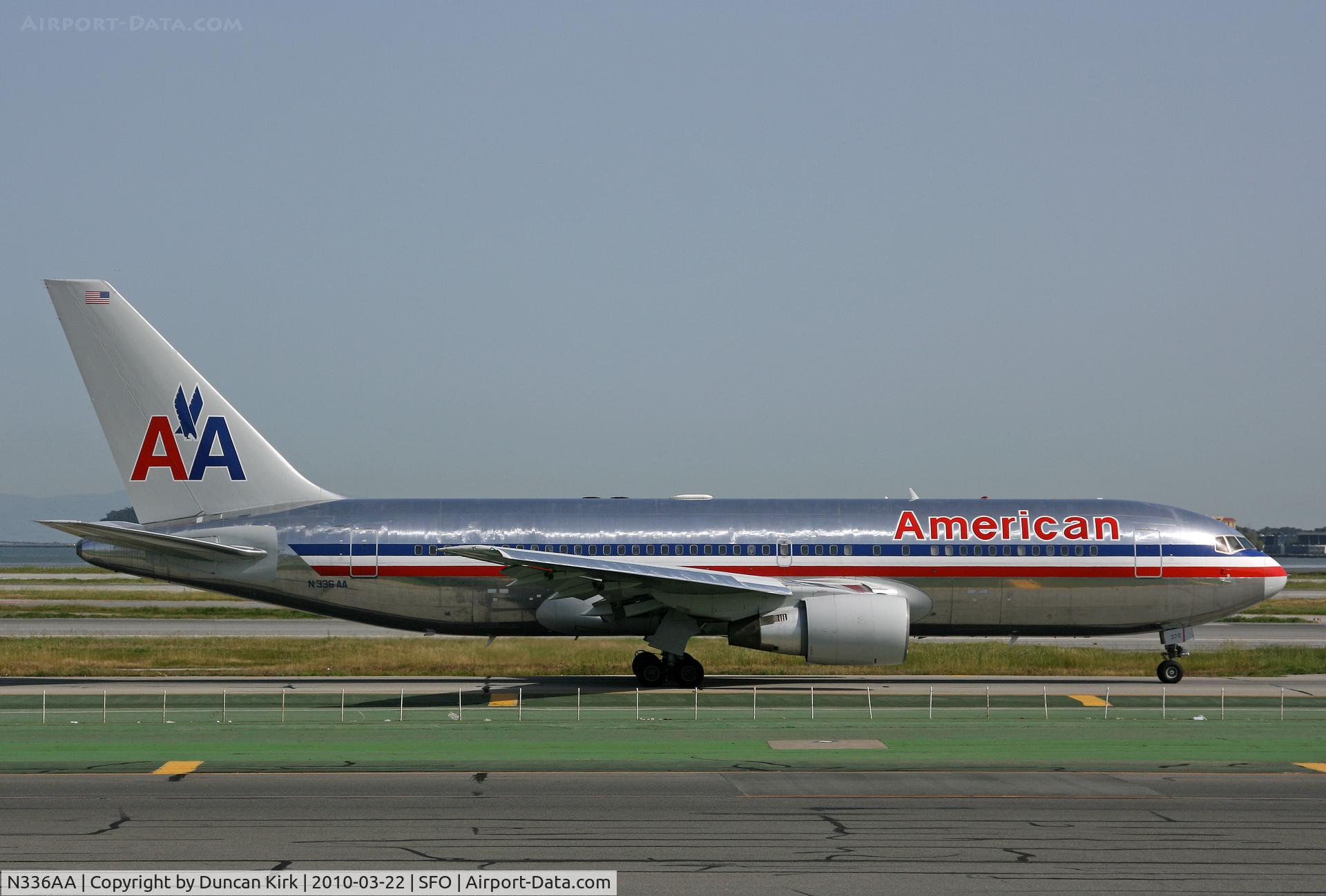 N336AA, 1987 Boeing 767-223 C/N 22334, A 23 year old Boeing taxies out for another transcontinental flight