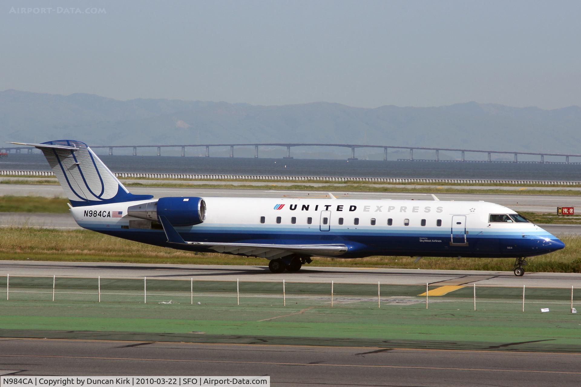 N984CA, 1997 Canadair CRJ-100ER (CL-600-2B19) C/N 7171, UA has a large commuter fleet based at SFO