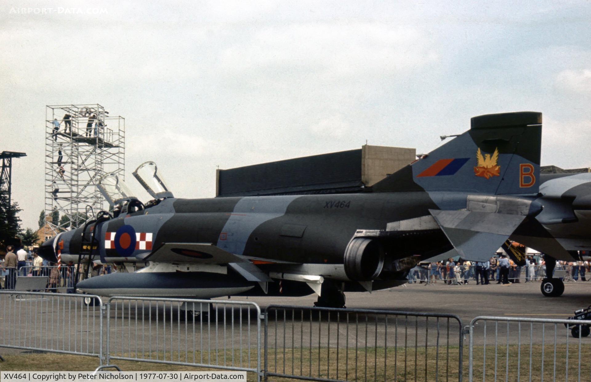 XV464, 1969 McDonnell Douglas Phantom FGR2 C/N 3255, Another view of the 56 Squadron Phantom FGR.2 on display at the 1977 Royal Review at RAF Finningley.