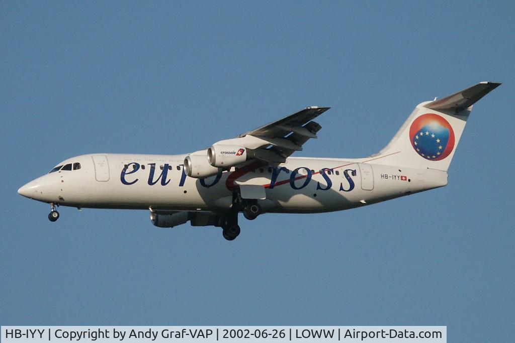 HB-IYY, 1998 British Aerospace Avro 146-RJ100 C/N E3339, Crossair Bae146