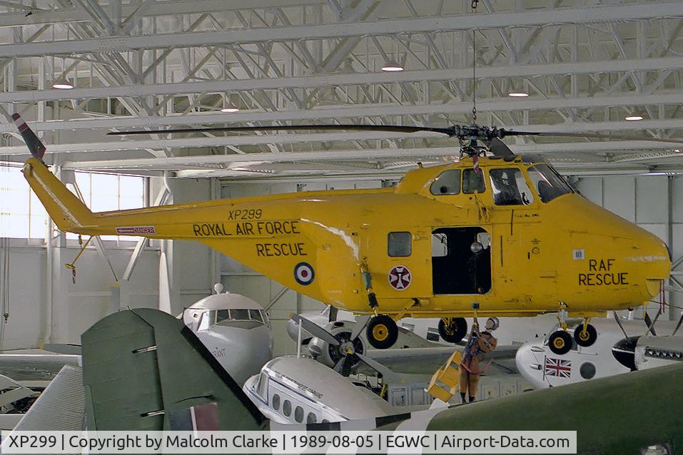 XP299, 1961 Westland Whirlwind HAR.10 C/N WA342, Westland WS-55-3 Whirlwind HAR10 at The Aerospace Museum, RAF Cosford in 1989.