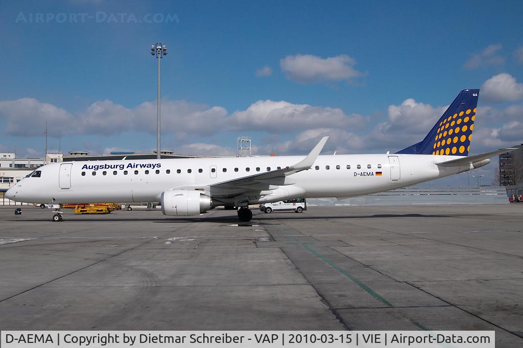 D-AEMA, 2009 Embraer 195LR (ERJ-190-200LR) C/N 19000290, Augsburg Airways Embraer 195