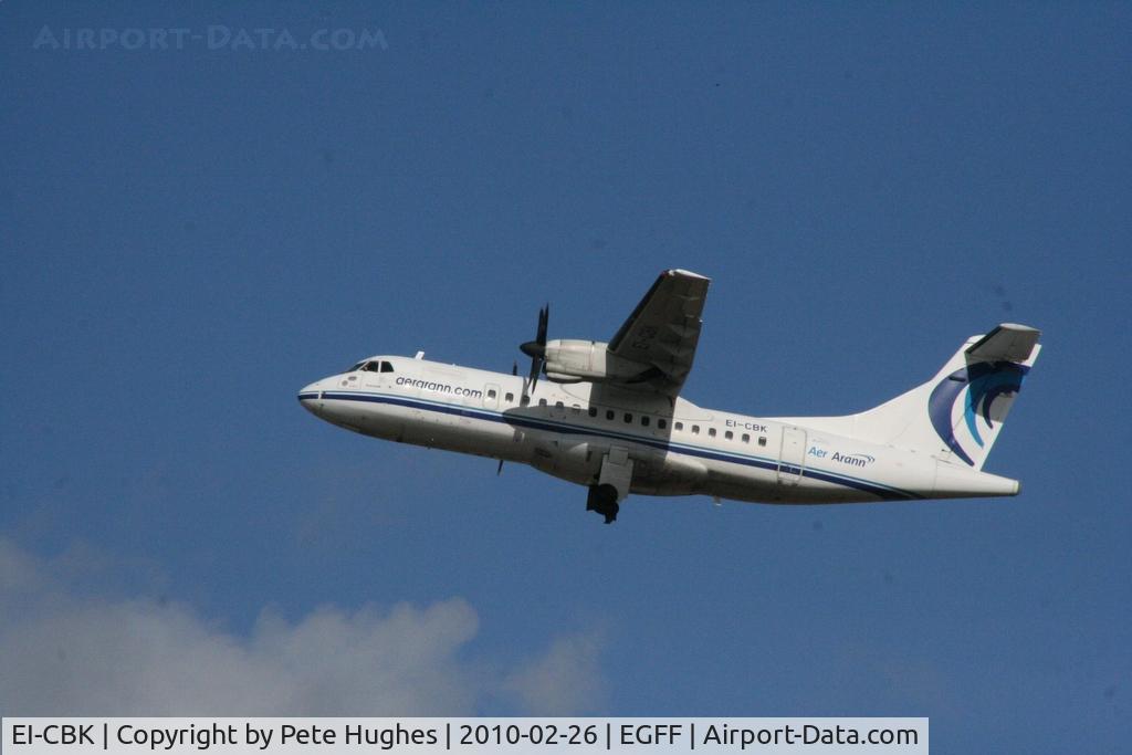 EI-CBK, 1990 ATR 42-300 C/N 199, EI-CBK ATR42 departing from Cardiff