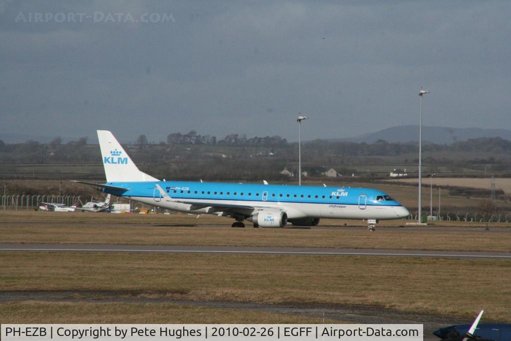 PH-EZB, 2008 Embraer 190LR (ERJ-190-100LR) C/N 19000235, PH-EZB Embraer 190 arriving at Cardiff