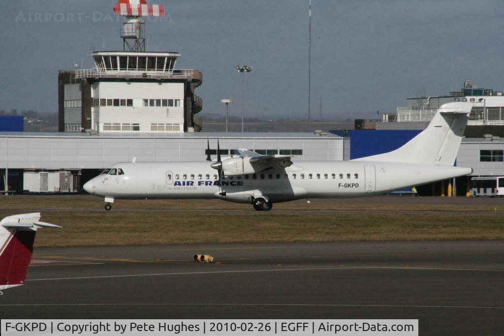 F-GKPD, 1990 ATR 72-202 C/N 177, F-GKPD ATR72 arriving at Cardiff