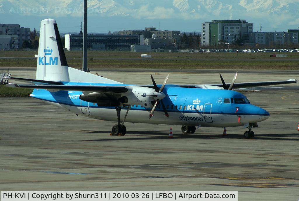 PH-KVI, 1991 Fokker 50 C/N 20218, Parked at the terminal...