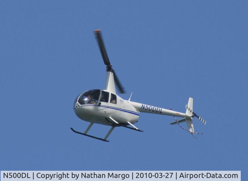 N500DL, 2002 Robinson R44 C/N 1178, Seen flying over O.B. Pier, San Diego, CA