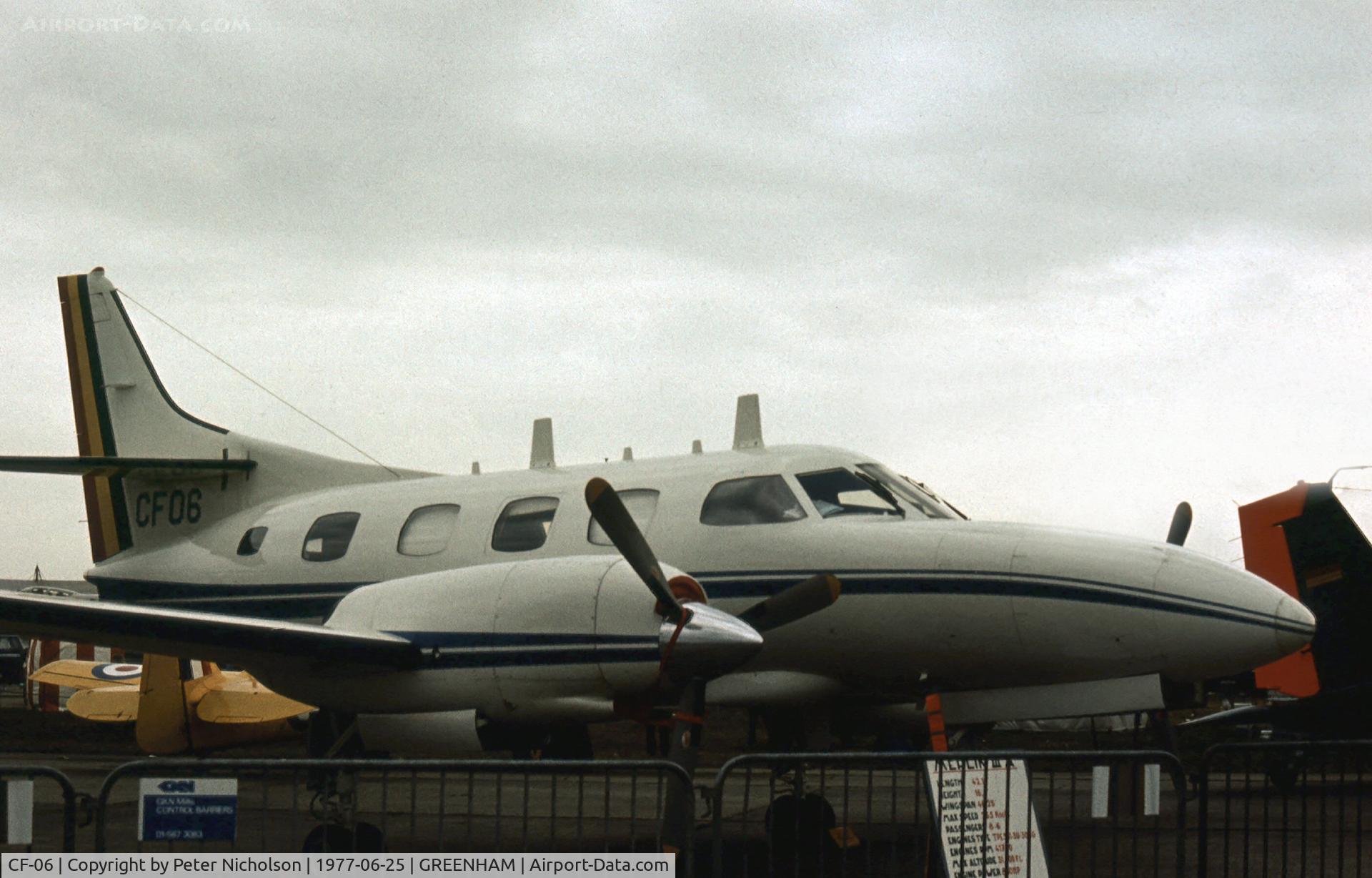 CF-06, 1976 Swearingen SA-226T Merlin IIIA C/N T-267, Merlin IIIA of 21 Squadron Belgian Air Force on display at the 1977 Intnl Air Tattoo at RAF Greenham Common.