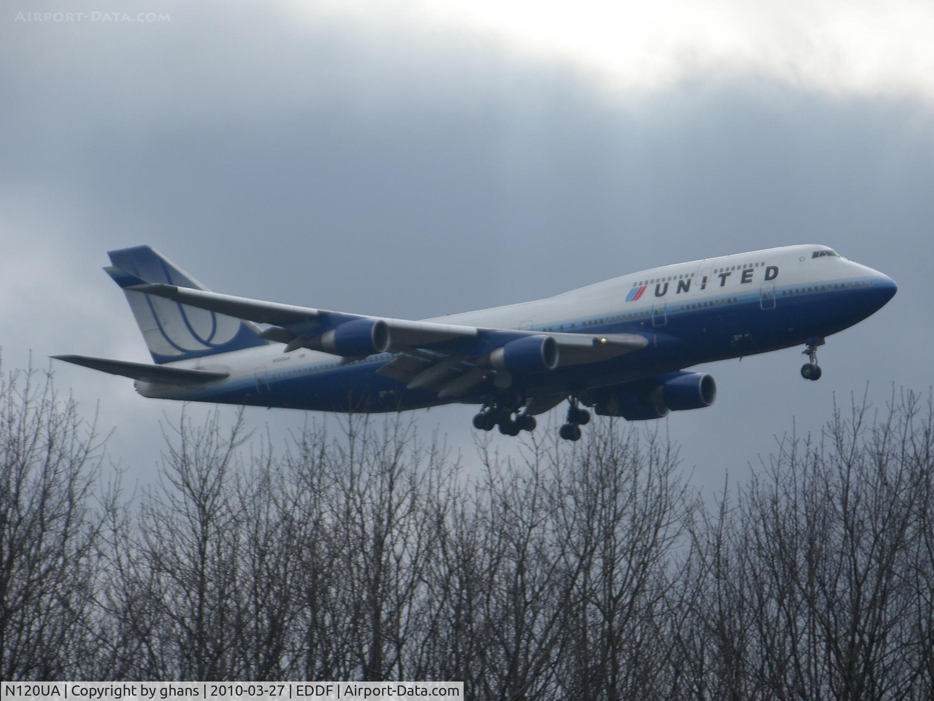 N120UA, 1999 Boeing 747-422 C/N 29166, Landing @ EDDF
