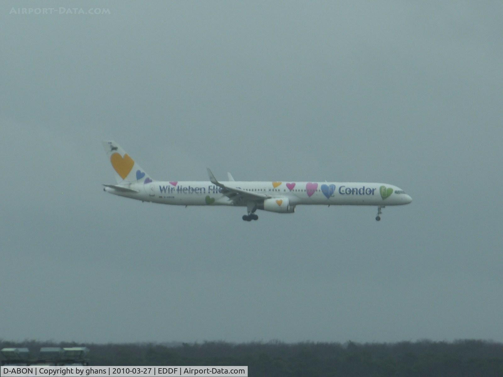 D-ABON, 2000 Boeing 757-330 C/N 29023, Wir lieben fliegen / we love to fly even with winglets