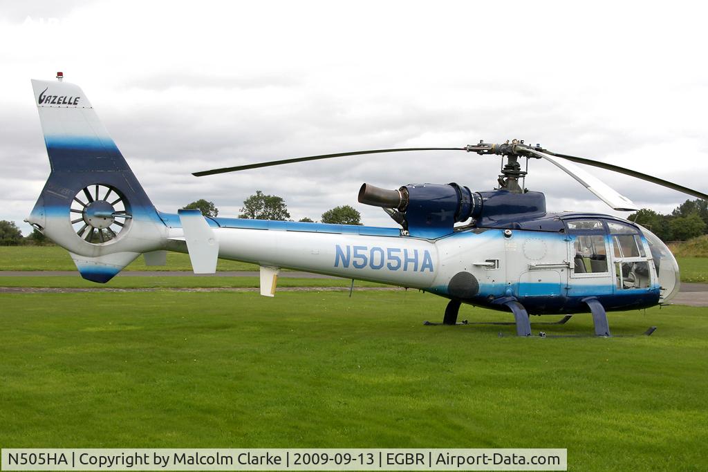 N505HA, 1972 Aerospatiale SA-341G Gazelle C/N 1022, Aerospatiale SA-341G Gazelle. At Breighton Airfield's Helicopter Fly-In 2009.