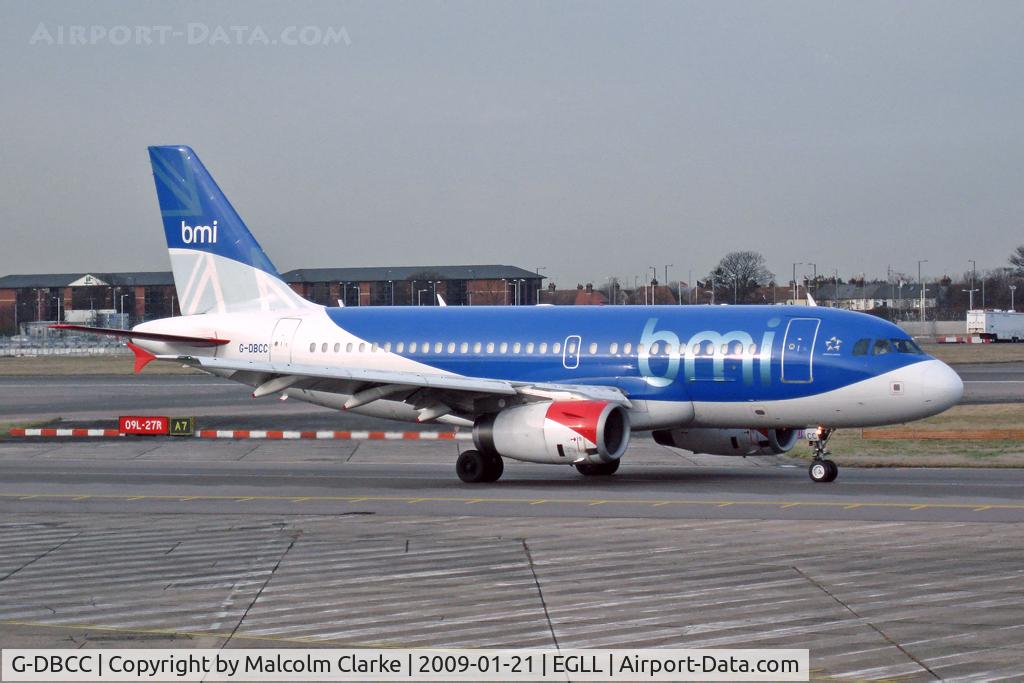G-DBCC, 2004 Airbus A319-131 C/N 2194, Airbus A319-131 taxiing to stand at London's Heathrow Airport in 2009.